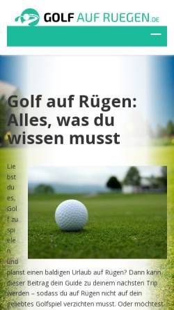 Vorschau der mobilen Webseite www.golfaufruegen.de, Golfclub Sassnitz e. V.