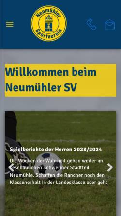 Vorschau der mobilen Webseite www.neumuehlersv.de, Neumühler SV 1946 e.V.