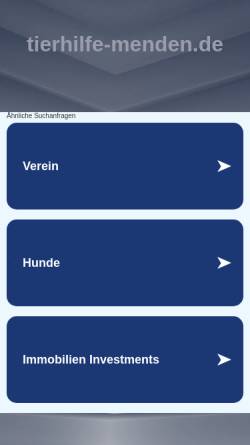 Vorschau der mobilen Webseite www.tierhilfe-menden.de, Mendener Tierhilfe e.V.
