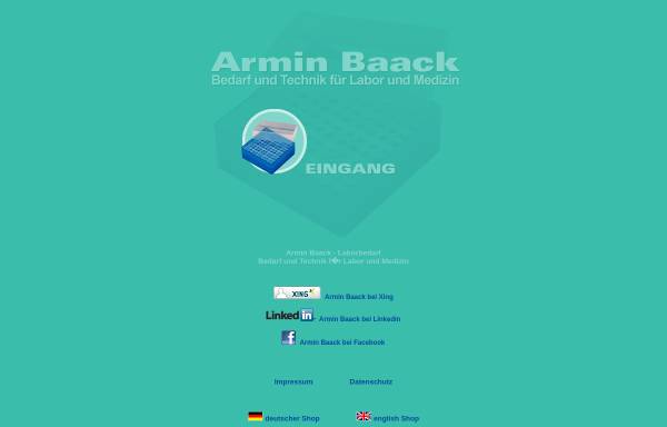 Armin Baack - Bedarf und Technik für Labor und Medizin
