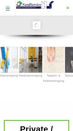 Vorschau der mobilen Webseite www.nordservice-gmbh.de, Gebäude- und Grundstücksdienste GmbH