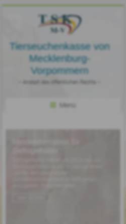 Vorschau der mobilen Webseite www.tskmv.de, Tierseuchenkasse von Mecklenburg-Vorpommern