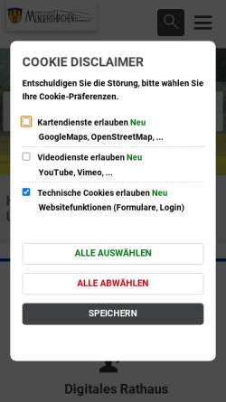 Vorschau der mobilen Webseite www.mengerskirchen.de, Mengerskirchen