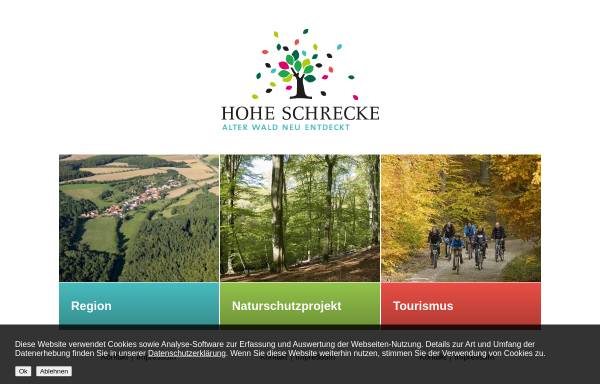Vorschau von www.hoheschrecke.de, Hohe Schrecke - Alter Wald mit Zukunft