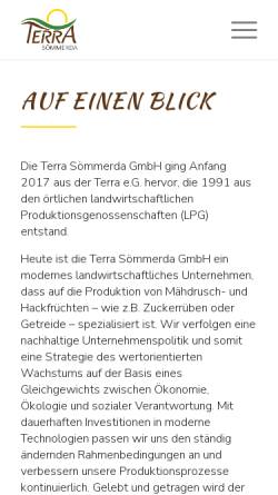 Vorschau der mobilen Webseite www.terra-soemmerda.de, Terra Sömmerda GmbH
