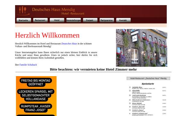Vorschau von www.deutsches-haus-mendig.de, Deutsches Haus Mendig