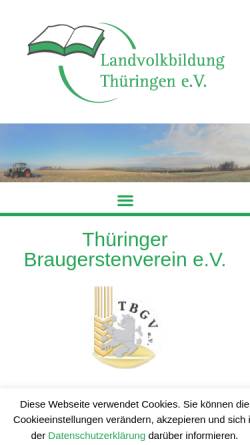 Vorschau der mobilen Webseite www.th-braugerstenverein.de, Thüringer Braugerstenverein e.V.