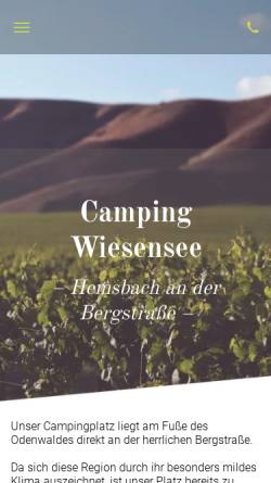 Vorschau der mobilen Webseite www.camping-wiesensee.de, Camping Wiesensee