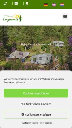 Vorschau der mobilen Webseite camping-langenwald.de, Naturcamping Langenwald