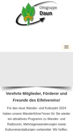 Vorschau der mobilen Webseite www.eifelverein-daun.de, Eifelverein, Ortsgruppe Daun e.V.