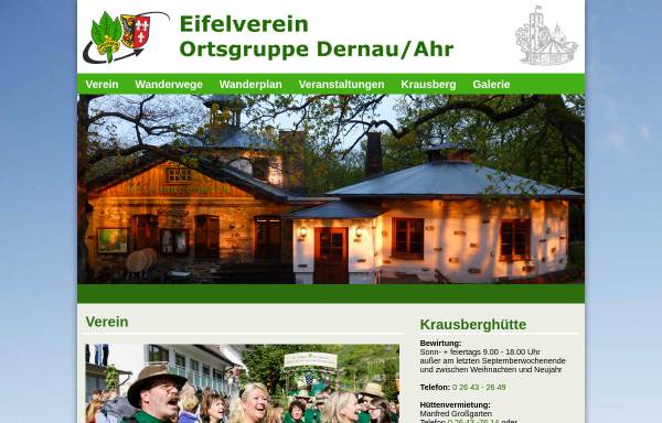 Vorschau von www.eifelverein-dernau.de, Eifelverein, Ortsgruppe Dernau e.V.