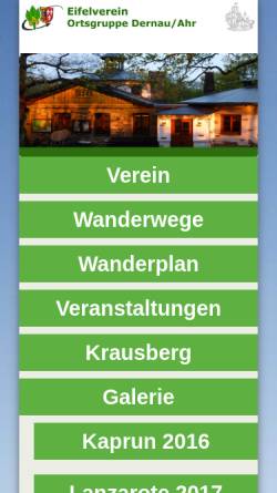 Vorschau der mobilen Webseite www.eifelverein-dernau.de, Eifelverein, Ortsgruppe Dernau e.V.