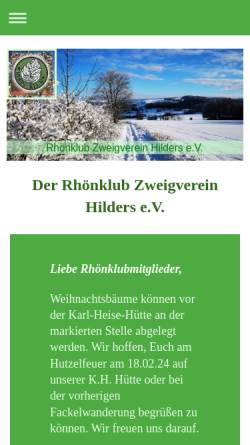 Vorschau der mobilen Webseite www.rhoenklub-hilders.de, Rhönklub Hilders