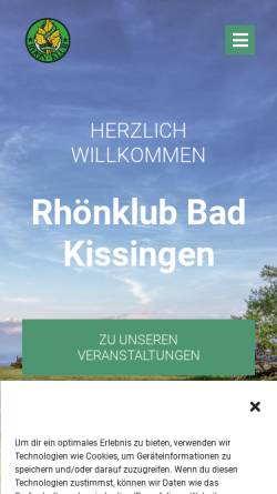 Vorschau der mobilen Webseite www.rhoenklub-badkissingen.de, Rhönklub Zweigverein Bad Kissingen