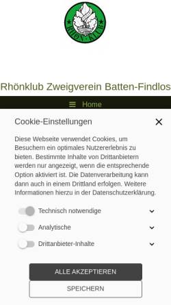 Vorschau der mobilen Webseite www.rhoenklub-batten.de, Rhönklub Zweigverein Batten-Findlos