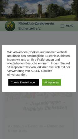 Vorschau der mobilen Webseite rhoenklub-eichenzell.de, Rhönklub Zweigverein Eichenzell