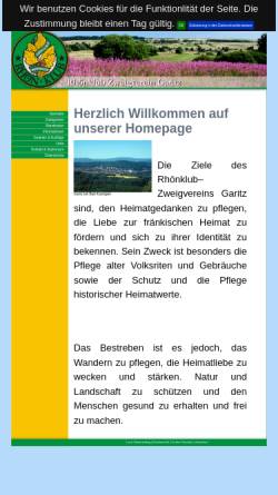 Vorschau der mobilen Webseite www.rhoenklub-garitz.de, Rhönklub Zweigverein Garitz