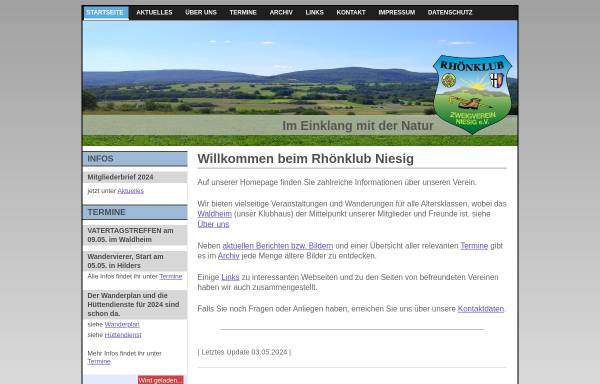 Vorschau von www.rhoenklub-niesig.de, Rhönklub Zweigverein Niesig