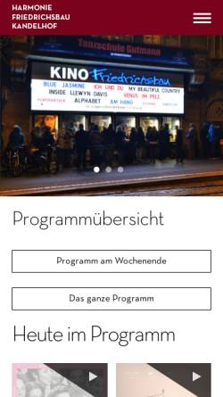 Vorschau der mobilen Webseite friedrichsbau-kino.de, Friedrichsbau und Kandelhof