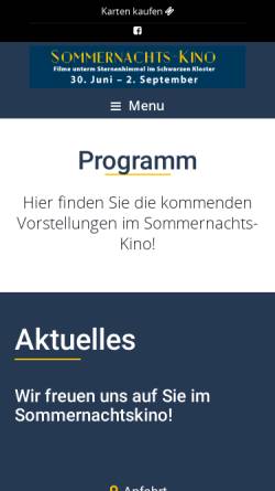 Vorschau der mobilen Webseite www.sommernachts-kino.de, Sommernachts-Kino im Schwarzen Kloster