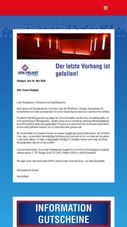 Vorschau der mobilen Webseite www.ufastuttgart.de, Ufa-Multiplex-Stuttgart GmbH und Co