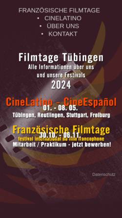 Vorschau der mobilen Webseite filmtage-tuebingen.de, Filmtage Tübingen