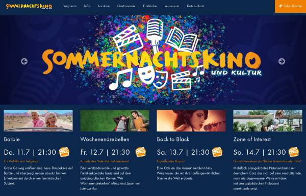 Vorschau von sommernachtskino.de, Sommernachtskino