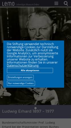Vorschau der mobilen Webseite www.hdg.de, Ludwig Erhard - Deutsches Historisches Museum