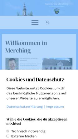 Vorschau der mobilen Webseite www.gemeinde-merching.de, Gemeinde Merching