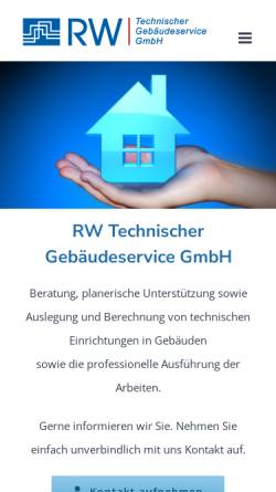 Vorschau der mobilen Webseite www.rw-gebaeudetechnik.de, RW Technischer Gebäudeservice GmbH