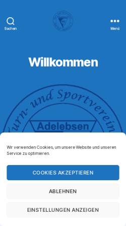 Vorschau der mobilen Webseite www.tsv-adelebsen.de, Turn- und Sportverein Blau-Weiß Adelebsen 1895 e.V.