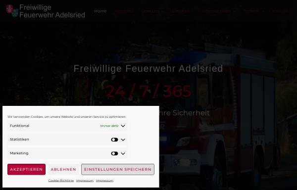 Vorschau von www.feuerwehr-adelsried.de, Freiwillige Feuerwehr Adelsried