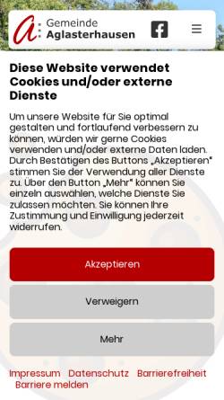 Vorschau der mobilen Webseite www.aglasterhausen.de, Aglasterhausen