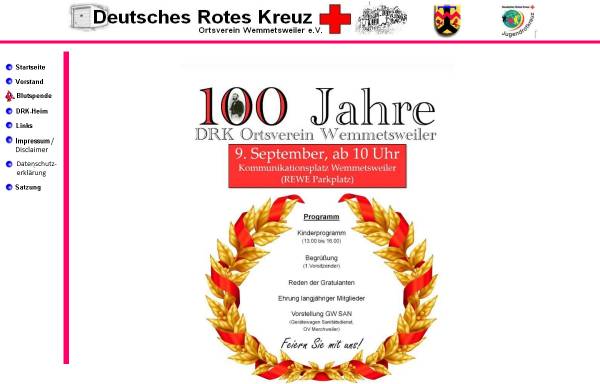 Vorschau von drk-wemmetsweiler.de, DRK Deutsches Rotes Kreuz Wemmetsweiler