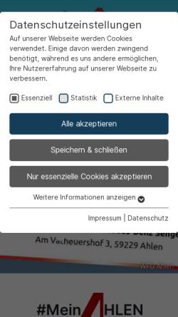 Vorschau der mobilen Webseite www.ahlen.de, Stadt Ahlen