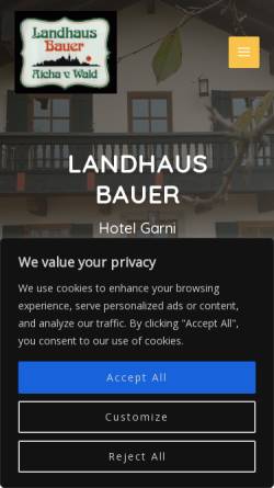 Vorschau der mobilen Webseite www.landhaus-bauer-aicha.de, Landhaus Bauer