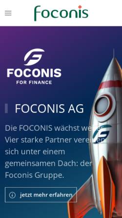 Vorschau der mobilen Webseite www.foconis.de, Foconis AG