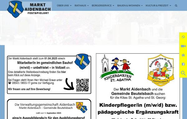 Vorschau von www.aidenbach.de, Marktgemeinde Aidenbach