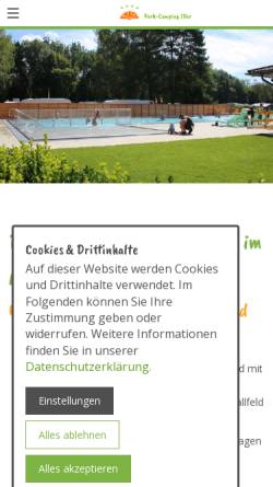 Vorschau der mobilen Webseite www.camping-iller.de, Park-Camping Iller