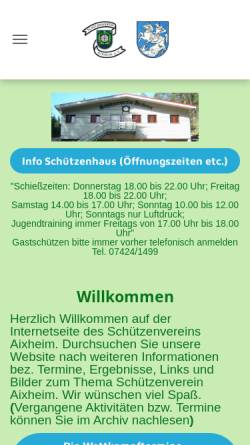 Vorschau der mobilen Webseite www.schuetzenverein-aixheim.de, Schuetzenverein Aixheim