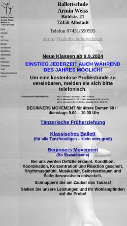 Vorschau der mobilen Webseite www.ballettschule-weiss.de, Ballettschule Armin Weiss