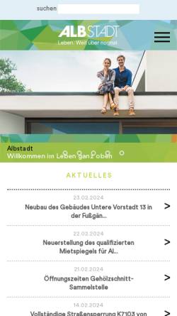 Vorschau der mobilen Webseite www.albstadt.de, Stadt Albstadt