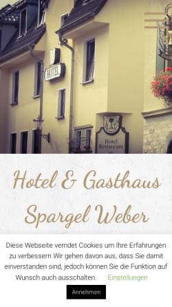 Vorschau der mobilen Webseite www.spargelweber.de, Gasthaus Spargel Weber