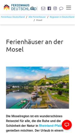 Vorschau der mobilen Webseite www.ferienwohnungenmosel.de, Mirgels Ferienwohnungen