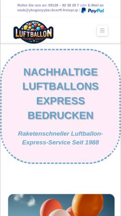 Vorschau der mobilen Webseite luftballon-express-service.de, Luftballon Express Service