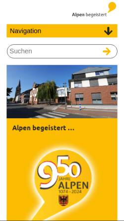 Vorschau der mobilen Webseite www.alpen.de, Gemeinde Alpen