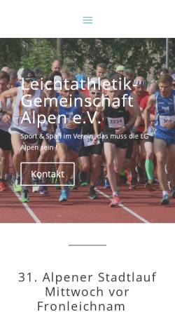 Vorschau der mobilen Webseite lg-alpen.net, Laufgemeinschaft Alpen e.V.