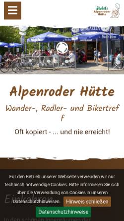 Vorschau der mobilen Webseite www.alpenroder-huette.de, Jöckel's Alpenroder Hütte