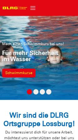 Vorschau der mobilen Webseite lossburg.dlrg.de, DLRG Ortsgruppe Alpirsbach