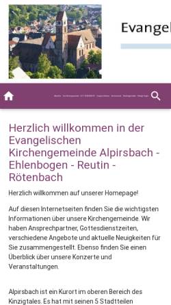 Vorschau der mobilen Webseite www.ev-kirchengemeinde-alpirsbach.de, Evangelische Kirchengemeinde Alpirsbach